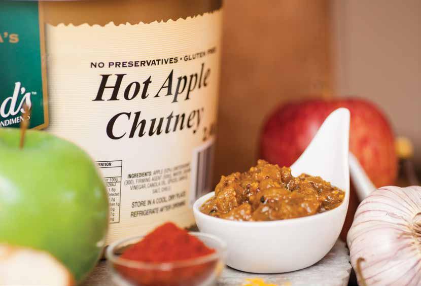 Chutney Hot Apple Chutney Diced sweet apple and spices are used to create this zesty chutney.
