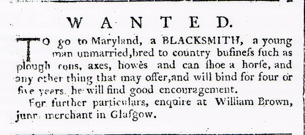 Advertisement from the 1600 s