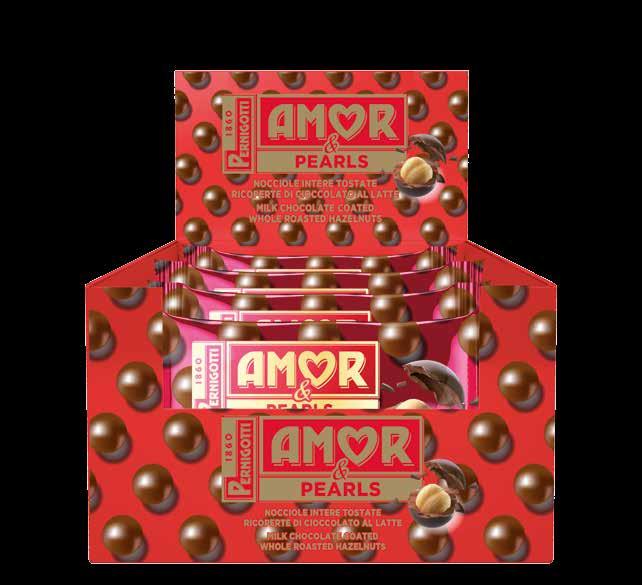 Amor & Pearls A whole hazelnuts covered by a chocolate