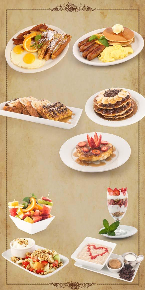From the Griddle FRENCH TOAST SPECIAL $11 3 half slices of French toast, 2 eggs, choice of 4 sausage links or 4 bacon strips FRENCH TOAST $7 4 half slices of egg bread dipped in egg batter, grilled
