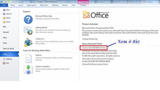 b. Các yêu cầu hệ thống và phần mềm cần phải có trước khi cài Promethean ActivOffice: [4] c. Kiểm tra phiên bản bộ Microsoft Office 2010 đang sử dụng bao nhiêu bit?