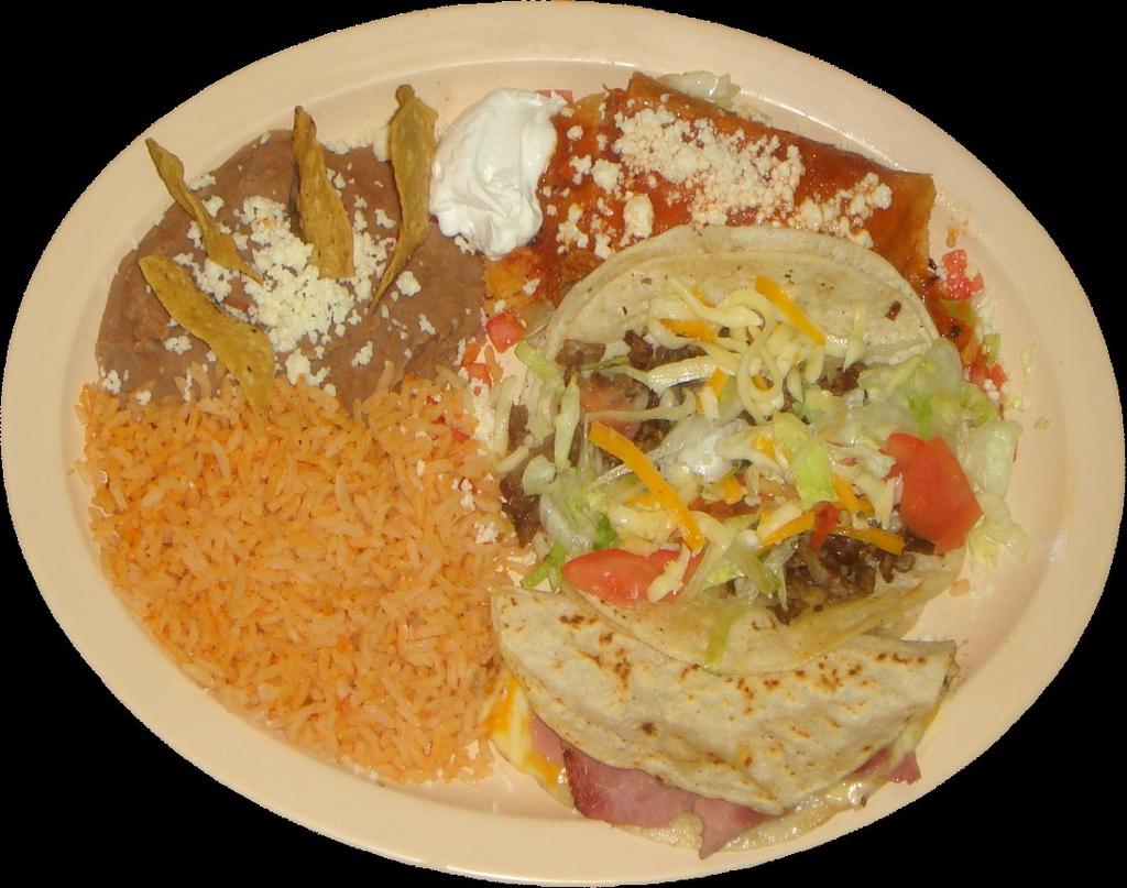 ENCHILADAS MEXICANAS (3)...$9.99 Choice of chicken or steak, covered with our Guajillo pepper sauce and topped with ranchero cheese and onions.