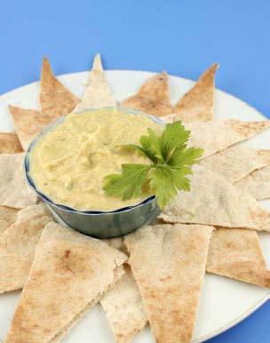 Recipe to Try Try serving this tasty Bean Dip and whole wheat pita wedges as a snack.