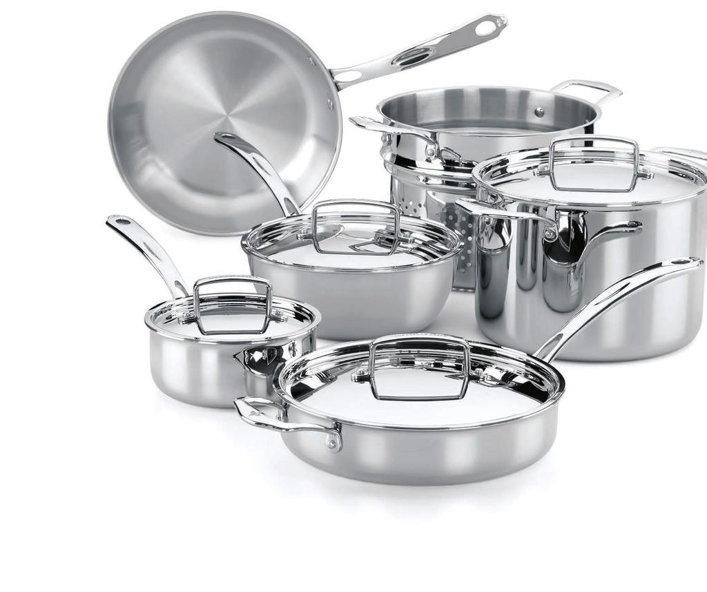5 Ply Stainless Steel Cookware 8" Fry Pan, (20,32 cm) 856183 x(i12038*kmknop(u 10" Fry Pan, (25,4
