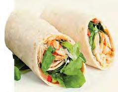 55 Romaine lettuce, tomatoes, strips of chicken breast, croutons, parmesan cheese with Ceasar dressing. Sweet Potato Café Wrap...8.