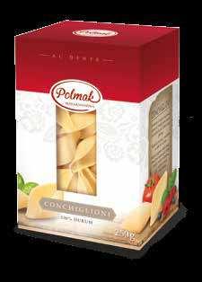 Due to high content of high-quality gluten, the semolina pasta is not sticky and remains AL. DENTE after cooking.