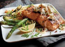 99 SALMON OSCAR Grilled salmon filet, lump crabmeat, lemon butter, grilled asparagus 29.99 ATLANTIC SALMON GS Flame grilled, choice of garlic herb butter, blackened or BBQ Glazed 23.