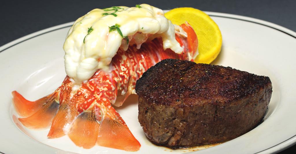 SURF-N-TURF OPTION $115 per guest APPETIZERS HEARTS OF PALM VEGETARIAN "CRAB CAKE" CHILLED SHELLFISH PLATTER oyster*, shrimp, fresh stone crab claw and blue crab cocktail SOUP OR SALAD SOUPS AND