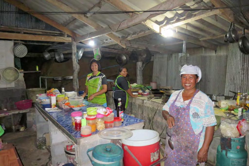 Chef Nong (front) in her kitchen at Ko Yao Restaurant on Koh Muk.