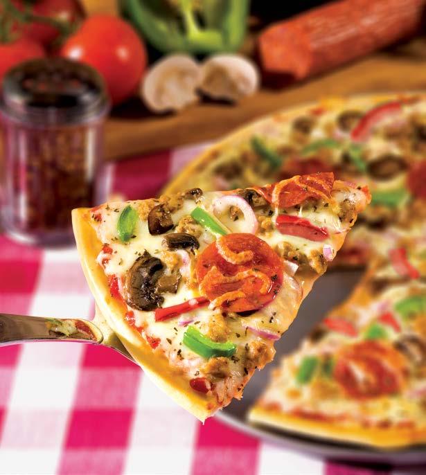 Simply delicious! We don t cut corners on our pizzas. What does that mean?