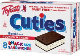 Kosher, Lactose Free 0020188 013098 T470 Tofutti Cuties Cookies & Cream 12x8pc Dairy