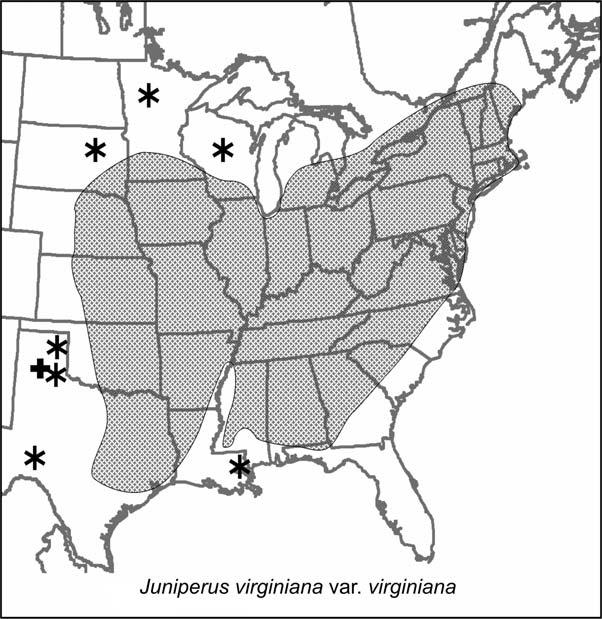 Phytologia (December 2008) 90(3) 311 Figure 23. Distribution of J. virginiana 