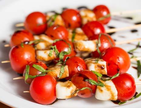 HORS D OEUVRES Priced Per Tray or Per 100 Pieces We Suggest 5 Pieces Per Person when Served Prior to Lunch or 8-10 Per Person Prior to Dinner 9 Cold Selection Hors D Oeuvres CAPRESE SKEWERS Caprese