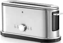 An eye-catcher in any kitchen. Toaster The long slot toaster is stylishly designed. The integrated automatic lift function makes it easier to take out small slices of bread.