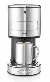 8 l filling capacity Separate hot water outlet WMF Eco Energy: Standby and automatic shutoff 1,600 watts of power An extra slow grinding process for particularly gentle grinding (aroma protection)