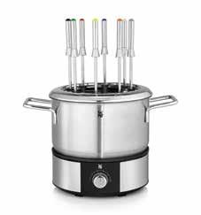 2 l capacity Holder for individual fondue forks Variable temperature setting LED ready indicator On/off switch 1,400 Watts of power WMF Easy Steaming Rice Cooker with to-go lunchbox Item no.