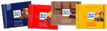 20 7.34 9984 Ritter Sport Cornflakes 10 Block 1.20 6.67 9985 Ritter Sport Extra Dark Chocolate 9 Block 1.20 5.99 9904 Ritter Nut Perfection Milk Hazelnuts 10 Block 1.45 7.