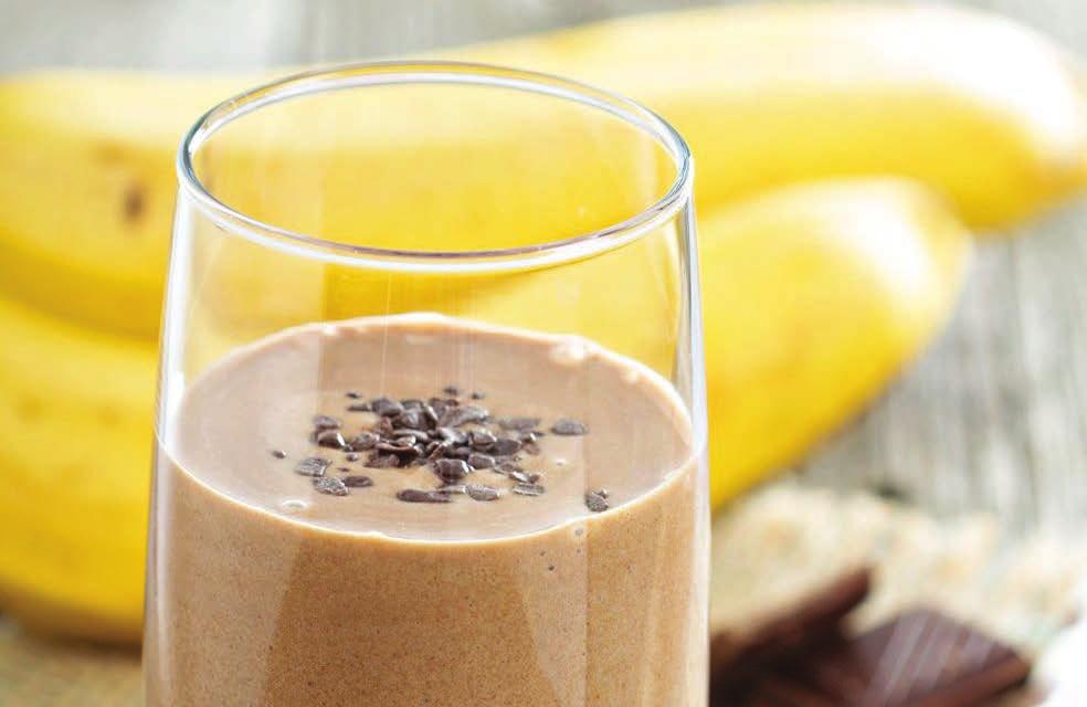 Warm Mocha Coffee Protein Shake 1 frozen banana 3 level scoops My Active Life Chocolate Shake 1 cup blueberries 1 cup reduced fat milk 1 shot espresso or 1 tsp of instant coffee granules 1.