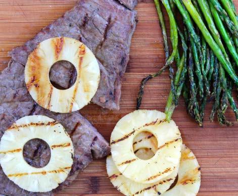 RECIPE 7 TERIYAKI STEAK WITH GRILLED PINEAPPLE (DOUBLE RECIPE) 2 (1.2 lb) top round steaks 1 can (20 oz.