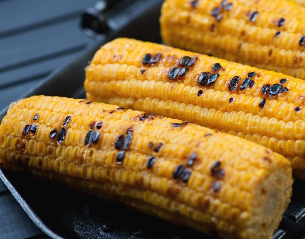 SIDE 3 GRILLED CORN ON THE COB (SINGLE RECIPE, DO THIS TWICE) 4 pack of corn on the cob 4 Tbsp butter salt pepper 1. Preheat grill on high. 2.