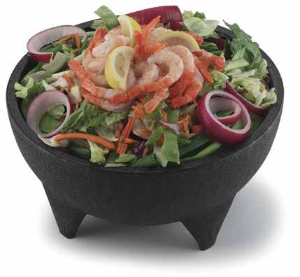 MOLCAJETES These Molcajetes come in a rustic charcoal finish great for salsas, salads, and guacamole.