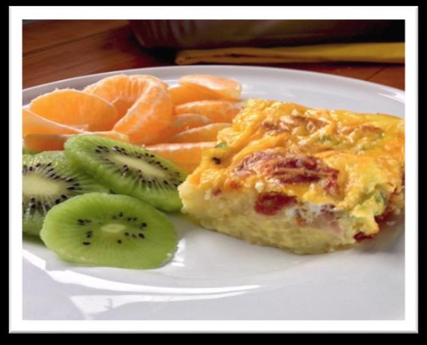Egg Casserole Ingredients - Serves: 4 6 Eggs 1/2 Red Bell Pepper 1/2 Onion 1 small White Potato 1. Preheat oven to 350F degrees 2.