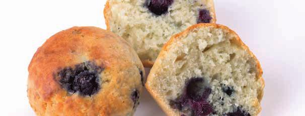 Fruit muffin 1 Preheat the oven to 180 C. 2 Mix the flour and sugar in a large bowl. 3 Blend the milk, oil together and beat in the egg in a seperate bowl. 4 Fold in the frozen blueberries.