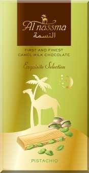 chocolate with whole pistachios and a hint of
