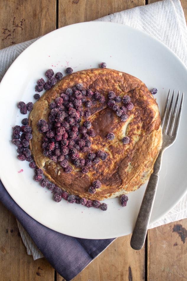 High Protein Flour Free Breakfast Pancake Makes 1 pancake Prep time: <5 minutes Cook time: 10 minutes *gluten free The secret to this pancake? Egg and banana! It sounds gross but it s good.