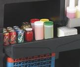 storage drawer accommodates mixers, sodas, or standard bus boxes and can be removed for more