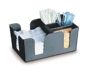BAR ACCESSORIES Bar Caddy Ideal bar-top holder that allows quick access to cocktail napkins, stirrers, and other accessories Break-resistant plastic BC05