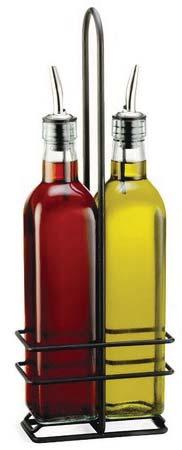 CRUETS: EXTRA VIRGIN OLIVE OIL AND RED