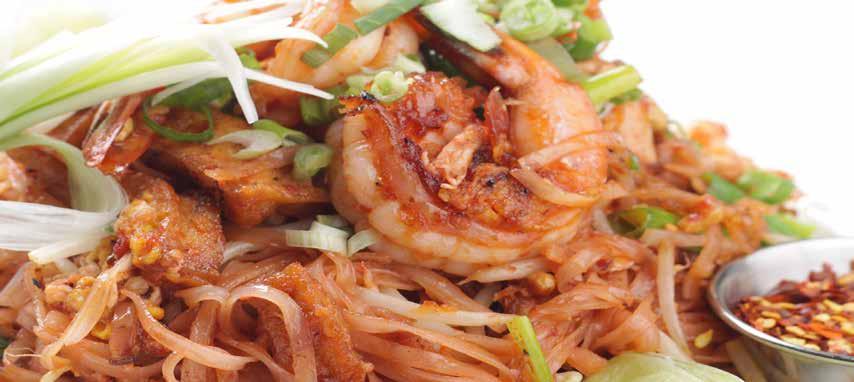 ASIAN PAD THAI * Chicken, Shrimp, Tofu, Bean Sprouts, Peanuts, Onions and Rice Noodles in a Pad Thai Sauce Seafood Hot & Sour Soup $10.
