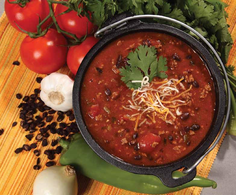 Tradition with a Southwest twist. This hearty chili combines black beans, bell peppers, onion, garlic and spices, with a touch of brown sugar.