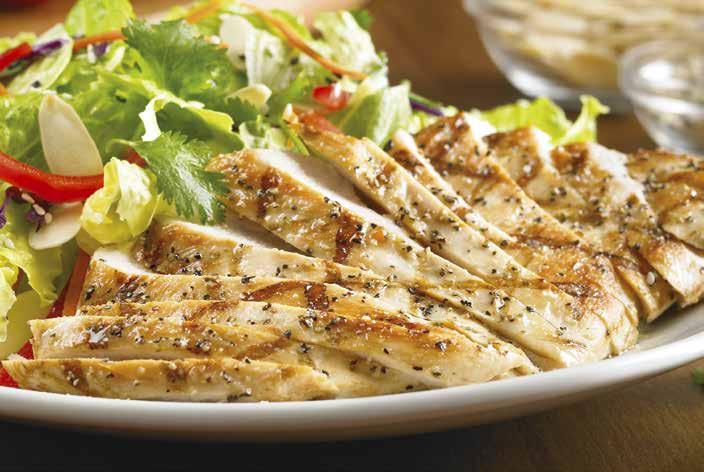 99 Top with wood-fire grilled or crispy chicken 12.99 S SESAME SALAD* Mixed greens, red peppers, chopped cilantro, sliced almonds and sesame seeds tossed in sesame vinaigrette.
