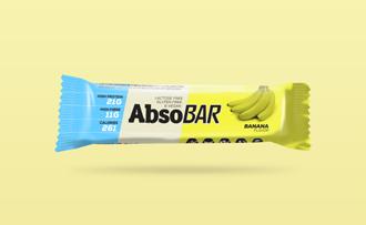 ABSOBAR BAR BANANA Net weight: 74g Banana flavored gluten free, lactose free and vegan protein bar Ingredients: AbsoRice protein blend (pea protein isolate, rice protein concentrate), rice syrup,