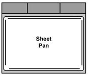 Baking and Roasting Guide Full-size pans 18 x 26 x 1 should be placed crosswise 1 1/2 from the front (2500HE, 2600HE, 2500HEC).