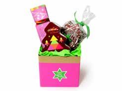 Tree Tin filled with fruit & nut balls MERRY HAMPER SMALL DELUXE $39.