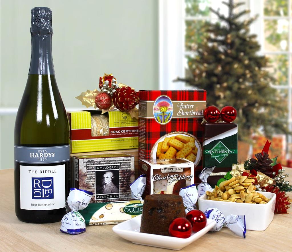 Happy Holidays $74.95 A medium intensity Shiraz and crisp Chardonnay complement a selection of fine Christmas entertainers.