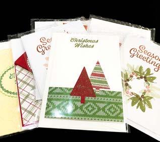 BAGS $18.00 Handy and durable with eyecatching designs. Shopping bag size, patterns vary. HANDMADE CHRISTMAS CARDS $2.