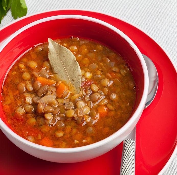 Lentil Soup 1 lb. dry lentils (soak 6-8 hours) 2 tablespoons of extra virgin olive oil 1 cup celery (chopped) 1 cup onion (chopped) 2 garlic cloves (minced) 1 lb.