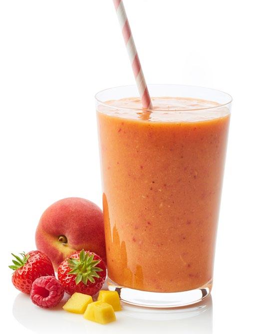 Mango, Peach and Strawberry Shake 2 scoops TruPLENISH Nutritional Shake (vanilla) ½ cup fresh or frozen mangoes ½ cup fresh or frozen peaches ½ cup fresh or frozen