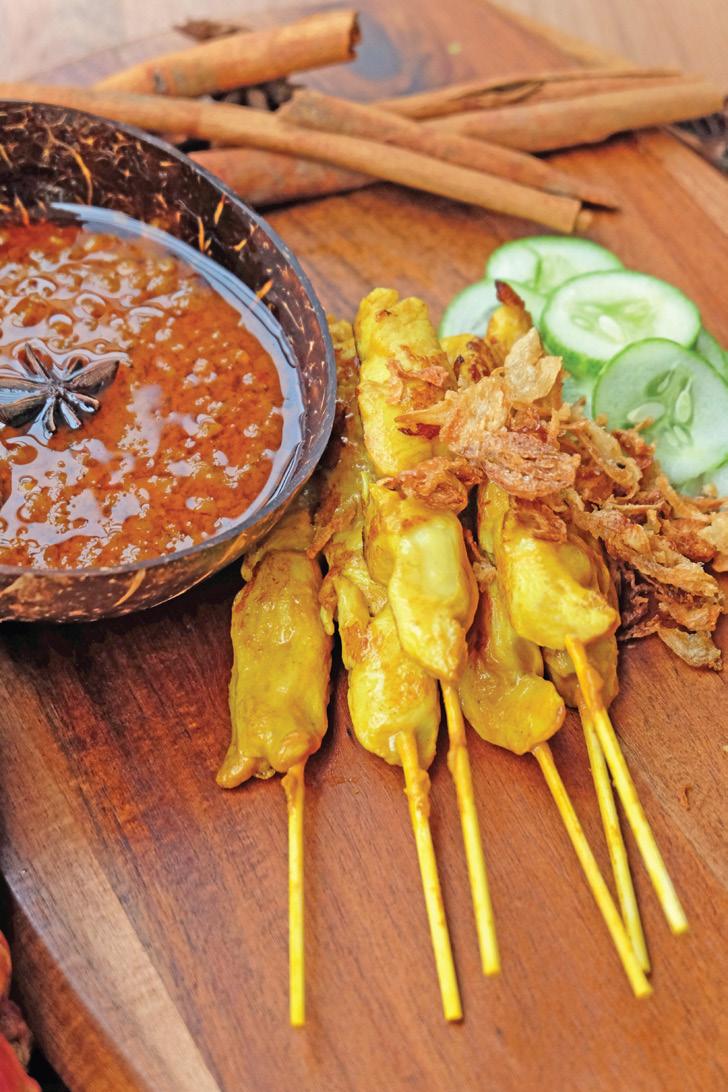Let The Journey Begin Traditional Satays (6 pieces) THB 250 A combo of marinated beef, chicken (or pork) skewers served with homemade peanut sauce E-sarn Laab Tod THB 280 Deep-fried spicy meatballs