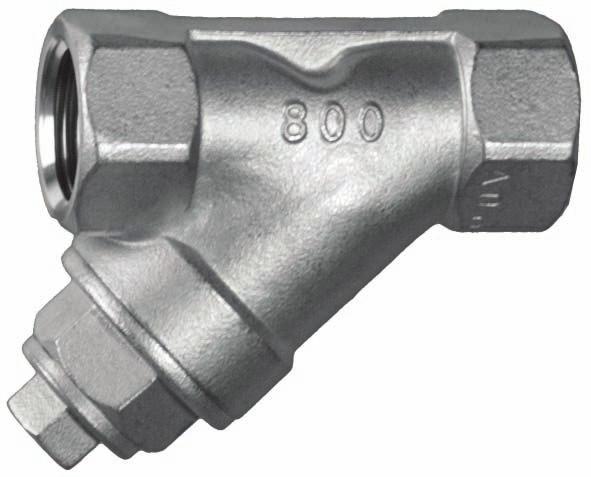 BSP female threaded, stainless steel ight constructed strainer for general use. BSP female threaded connection acc. to DIN 259, stainless steel strainer element and threaded cap.