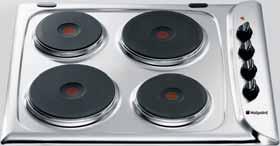 (C), Stainless Steel (X) E604 60cm Sealed Plate Hob 4 Electric Rapid Sealed Plates: 2 x 1.