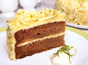 CODE 102313 CAFÉ SUPREME CARROT CAKE A succulent cake with walnuts, carrots, golden syrup and