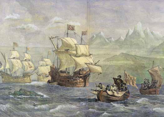 upon unknown waters. Because the waters were so pleasantly peaceful, he named the body of water the Pacific Ocean. Magellan s fleet turned north.
