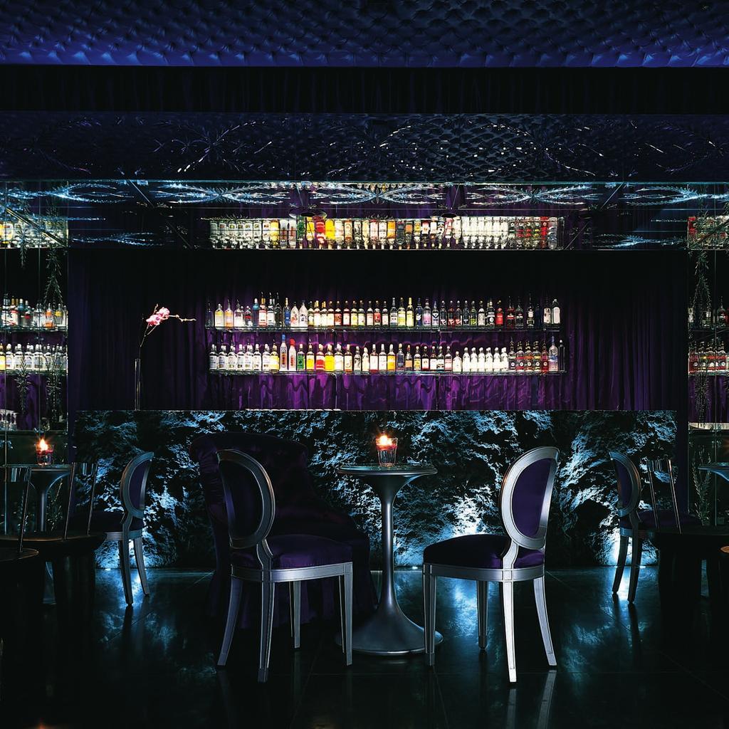 PURPLE BAR With its symphony of purples, lavenders and violets, Purple Bar is a chic and intimate lounge that has become one of London s hottest gathering places.