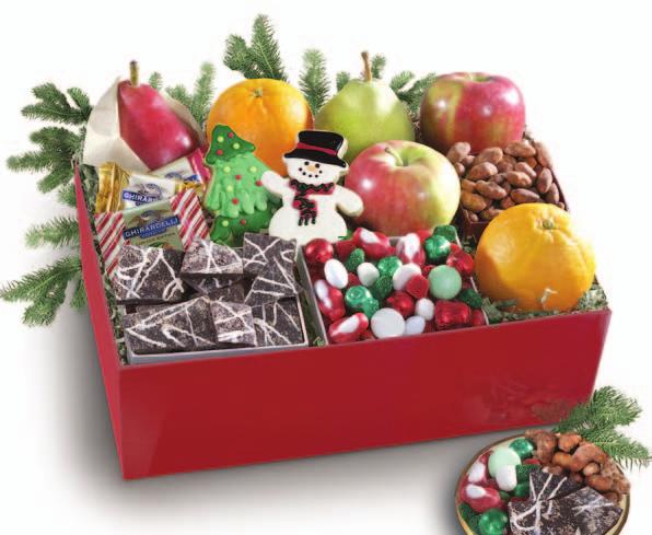 Exclusive Designs with Quality Fruit and Gourmet Sonoma Deluxe Fruit and Cheese Gift Box 2 Imperial Comice Pears, 1 Bosc Pear, 2 Fuji Apples, 4-5 Satsuma Mandarins with Leaves, 8 oz.