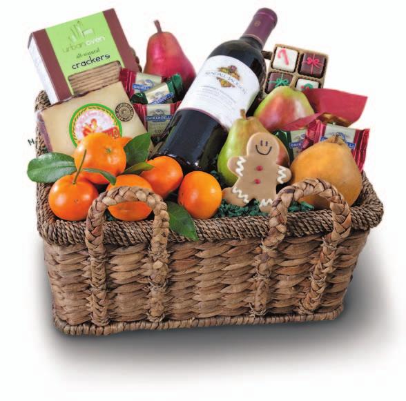 Make it Special with a Northern California Wine Napa Valley Red Wine and Fruit Grande Gift Basket 750 ml Red Wine (choose below), 2 Comice Pears, 1 Taylor Gold Pear, 1 Red Pear, 6-7 Satsuma Mandarins